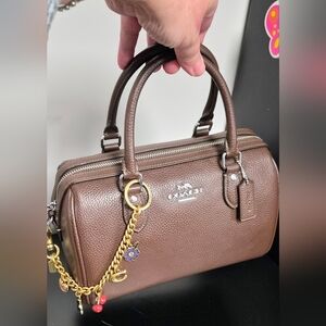 Coach NWT Mini Rowan Leather Satchel w/Coach Motif Bag Chain Included! #CV962